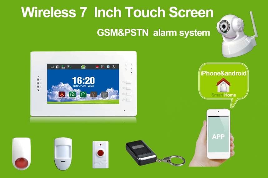 7 Inch LCD touch screen wireless alarm system